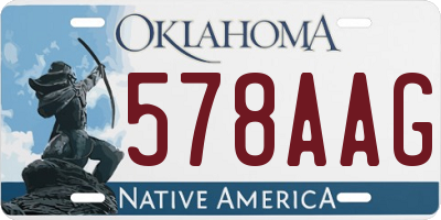 OK license plate 578AAG