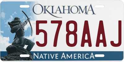 OK license plate 578AAJ