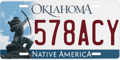 OK license plate 578ACY