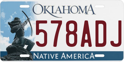 OK license plate 578ADJ