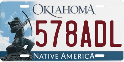 OK license plate 578ADL