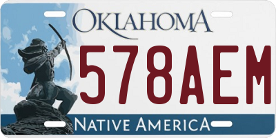 OK license plate 578AEM