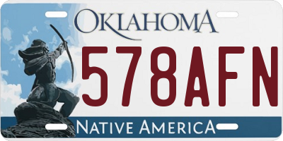 OK license plate 578AFN