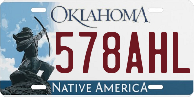 OK license plate 578AHL