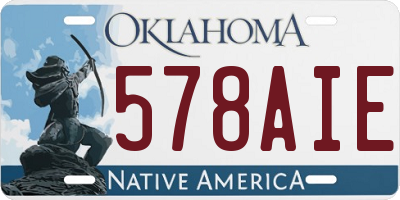 OK license plate 578AIE