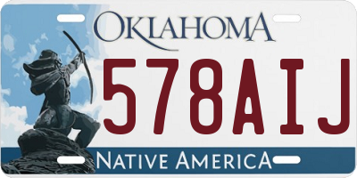 OK license plate 578AIJ