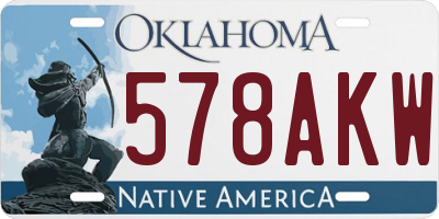 OK license plate 578AKW