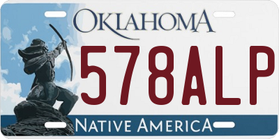 OK license plate 578ALP