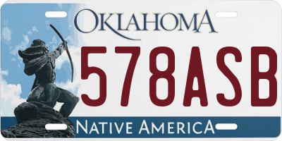 OK license plate 578ASB