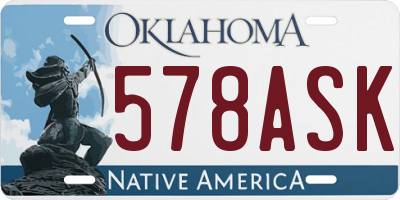 OK license plate 578ASK