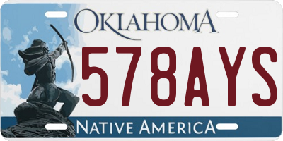 OK license plate 578AYS