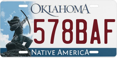 OK license plate 578BAF