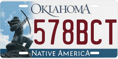 OK license plate 578BCT