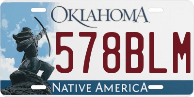 OK license plate 578BLM