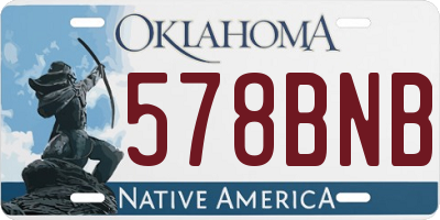 OK license plate 578BNB
