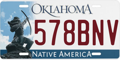 OK license plate 578BNV