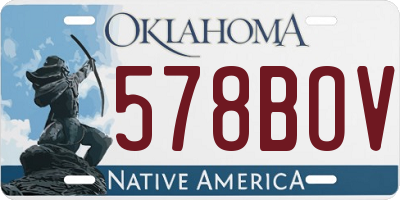 OK license plate 578BOV