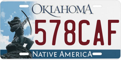 OK license plate 578CAF