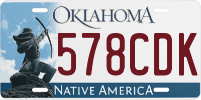 OK license plate 578CDK