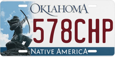 OK license plate 578CHP