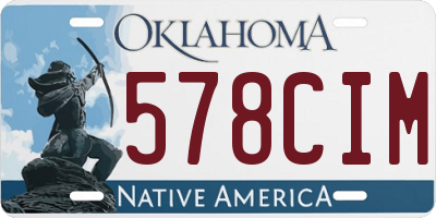 OK license plate 578CIM