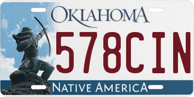 OK license plate 578CIN