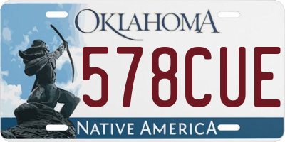 OK license plate 578CUE