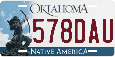 OK license plate 578DAU
