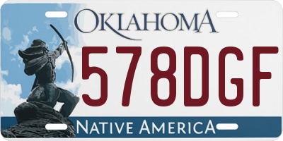 OK license plate 578DGF