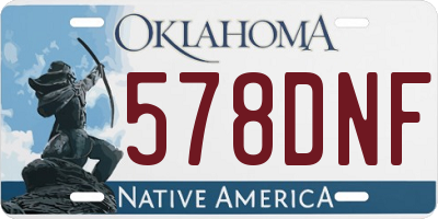 OK license plate 578DNF