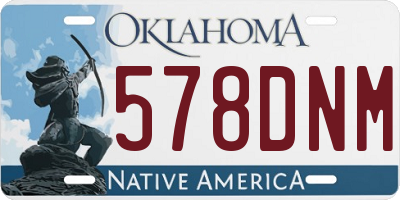 OK license plate 578DNM