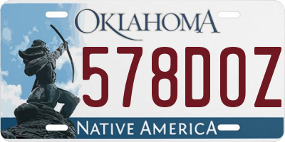 OK license plate 578DOZ