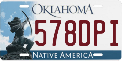 OK license plate 578DPI