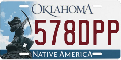 OK license plate 578DPP