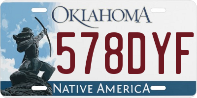 OK license plate 578DYF
