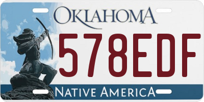 OK license plate 578EDF