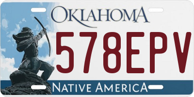 OK license plate 578EPV