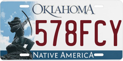 OK license plate 578FCY