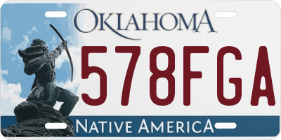 OK license plate 578FGA