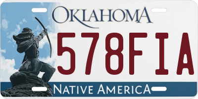 OK license plate 578FIA