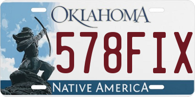 OK license plate 578FIX