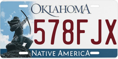 OK license plate 578FJX