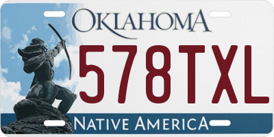 OK license plate 578TXL