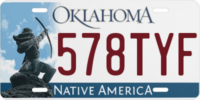 OK license plate 578TYF