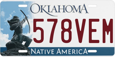 OK license plate 578VEM