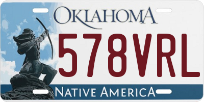 OK license plate 578VRL