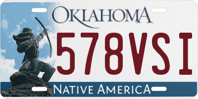 OK license plate 578VSI