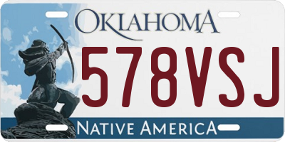 OK license plate 578VSJ