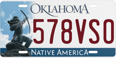 OK license plate 578VSO