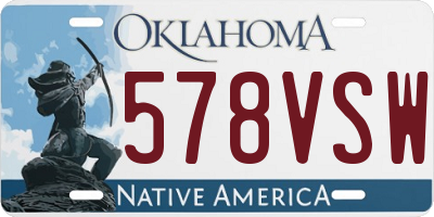 OK license plate 578VSW